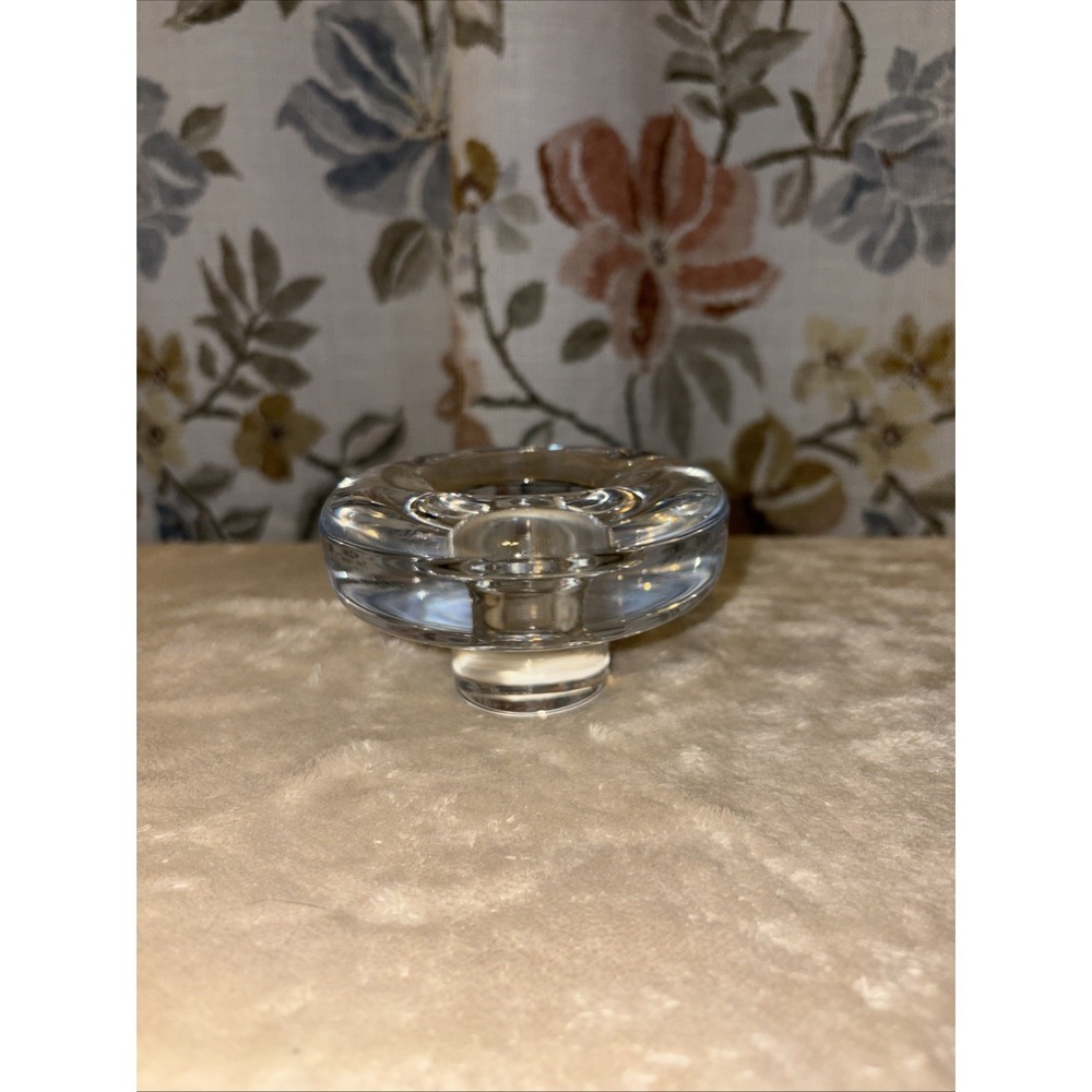 Dansk Full Lead Crystal Tea Light or Taper Candle Holder Japan